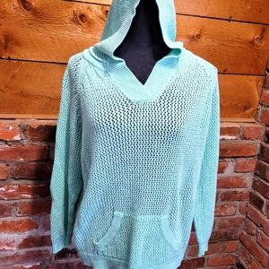 Holey hooded top
